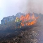 Incendio forestal en Llanas de Cabreras, León.