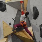 Iziar Martínez, en un Campeonato de Escalada.