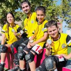 Los cuatro patinadores vallisoletanos en la Copa de España de Cullera.