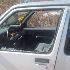 Uno de los vehículos atacado en la provincia de Zamora.