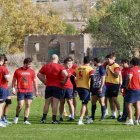 El 'XV del León' entrenando en los Campos de Pepe Rojo de Valladolid.