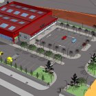 Recreación del futuro parque de maquinaria de conservación de carreteras.