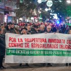 Un momento de la protesta por Delicias.