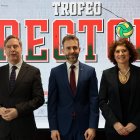 Enrique Sánchez-Guijo, David García y Mayte Martínez en la presentación del Trofeo Rector de Castilla y León.
