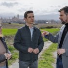 El senador autonómico Luis Tudanca y el cabeza de lista del PSOE por Segovia, Sergio Iglesias.