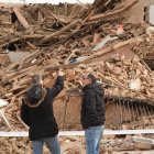 Derrumbe de una vivienda en la plaza Mayor de Siete Iglesias de Trabancos