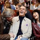 Carlos Martínez, Pedro Sánchez y Ana Redondo, este sábado en Soria.