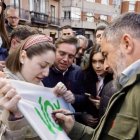 El presidente de Vox, Santiago Abascal, en el acto público en Medina del Campo (Valladolid).