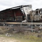 Accidente entre 2 camiones en la autovía A-62, en la localidad zamorana de Castrillo de la Guareña.