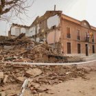 Derrumbe de una casa en la plaza Mayor de Siete Iglesias de Trabancos, imagen de archivo.
