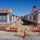 Obras en la calle Tovar del barrio de La Overuela de Valladolid