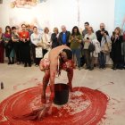 Nacho Hernández, en plena performance en el Palacio de Pimentel