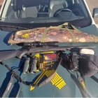 Material hallado en el maletero.