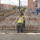 Obras de Adif de duplicación de vía de alta velocidad entre la estación de Valladolid-Campo Grande y el Nudo Norte