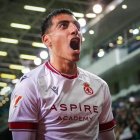 Thiago Ojeda celebra un gol con la Cultural Leonesa.