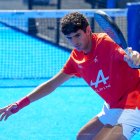 Arturo Coello en su partido de cuartos de final del Valladolid Premier P2.