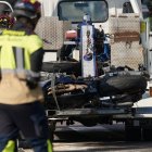Accidente de una moto en la calle Salud