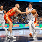 Sergio de Larrea en su último partido de pretemporada ante los Atlanta Hawks.