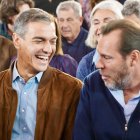 Pedro Sánchez y Óscar Puente, durante el mitin en la Cúpula del Milenio de Valladolid.