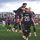 Imagen ya histórica de la última victoria fuera del Real Valladolid, el 17 de enero en Ceuta.