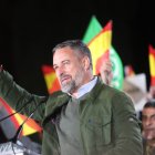 El presidente de VOX, Santiago Abascal, en un acto político este martes en Zamora.
