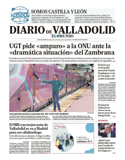 Portada de Diario de Valladolid del 9 de abril