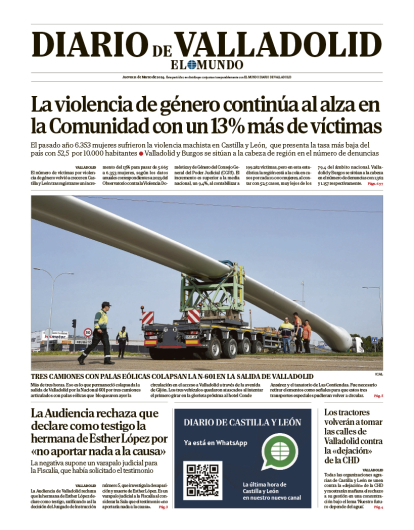 Portada de Diario de Valladolid del 21 de marzo de 2024