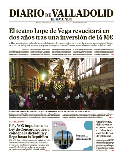Portada de Diario de Valladolid del 27 de marzo de 2024