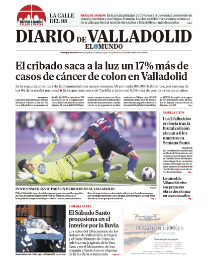 Portada de Diario de Valladolid del 31 de marzo de 2024