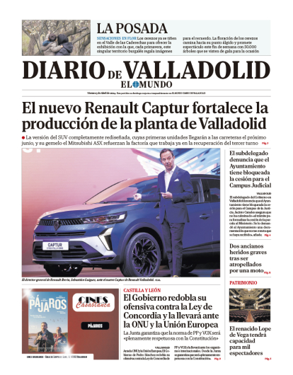 Portada de diario de Valladolid 5 de abril