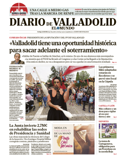 Portada de diario de Valladolid 7 de abril