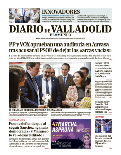 Portada de Diario de Valladolid del 30 de abril de 2024