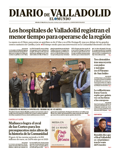 Portada de Diario de Valladolid del 1 de mayo de 2024