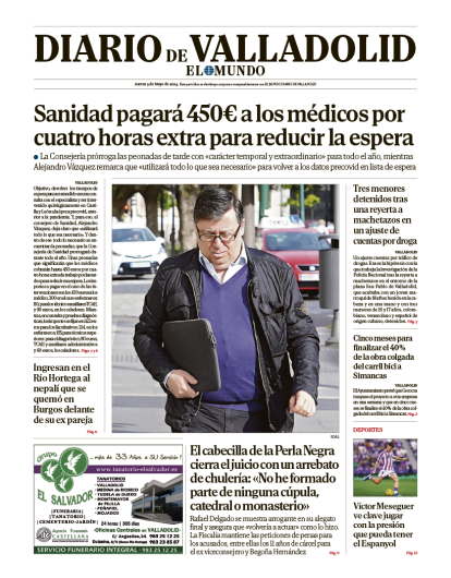 Portada de Diario de Valladolid del 9 de mayo de 2024-1