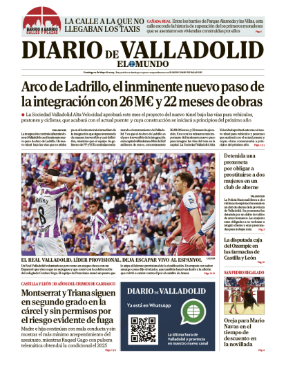 Portada de Diario de Valladolid del 12 de mayo de 2024