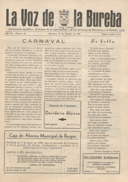 Artículo de Antonio Benaiges, 'El maestro que prometió el mar', publicado en el periódico 'La Voz de la Bureba'.