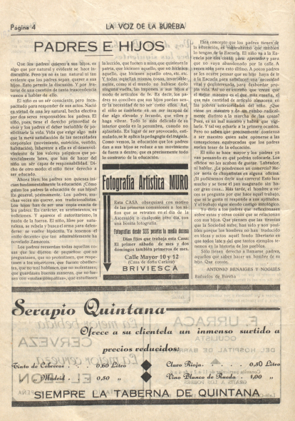 Artículo de Antonio Benaiges, 'El maestro que prometió el mar', publicado en el periódico 'La Voz de la Bureba'.