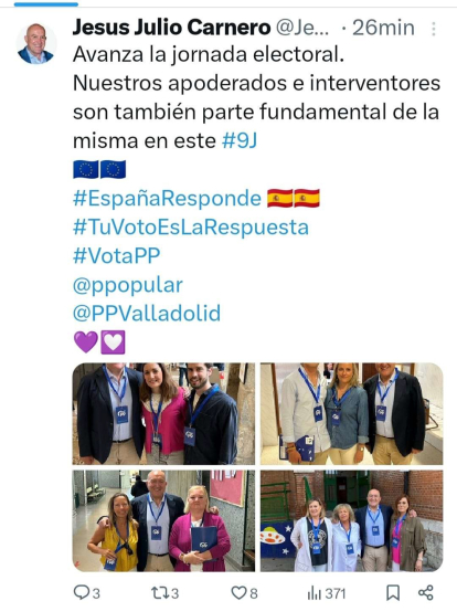 Imagen de otro tuit de Carnero, adjuntado por el PSOE en su denuncia