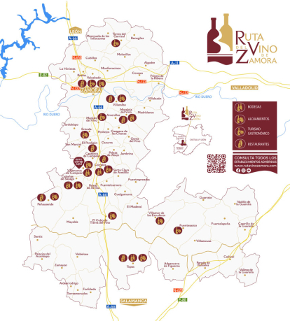 Mapa Ruta del Vino de Zamora