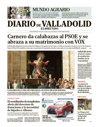 Portada del lunes