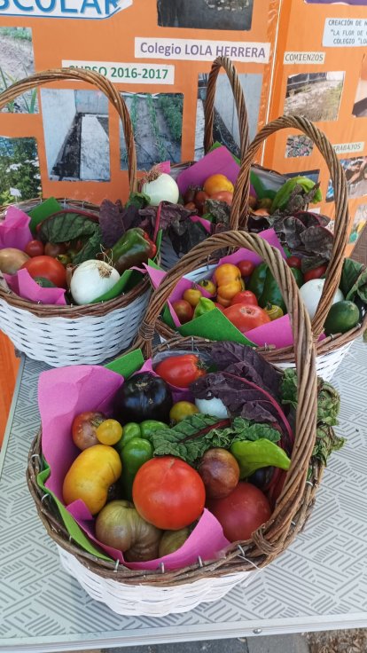 Cestas de productos ecológicos sorteadas en la Feria.