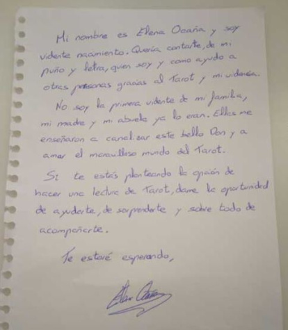 Carta personalizada por Elena Ocaña