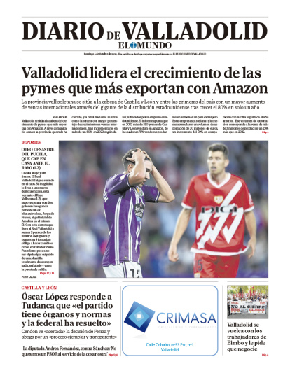 Portada de Diario de Valladolid del 6 de octubre