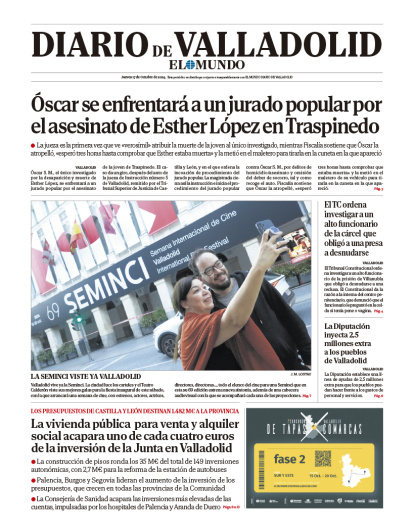 Portada del jueves de 17 octubre