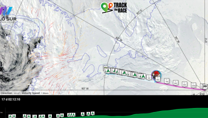 Mapa de la travesía por el Polo Sur de Antonio de la Rosa.
