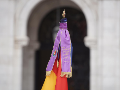 El alcalde de Valladolid, Jesús Julio Carnero, durante el acto de entrega de la Medalla de Oro de la Ciudad de Valladolid a la Policía Nacional