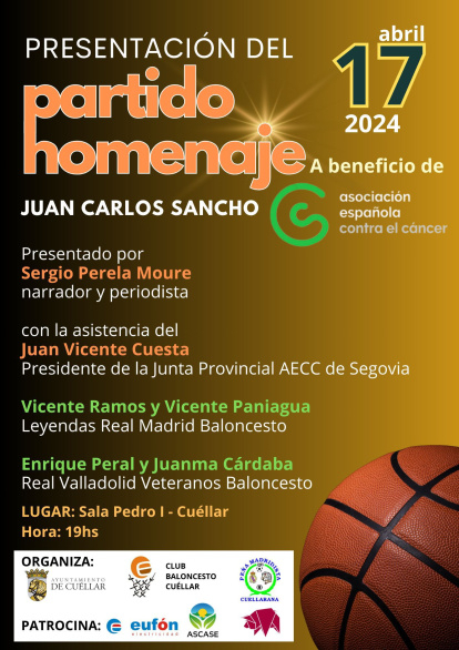 Cartel de la presentación del partido en Cuellar.