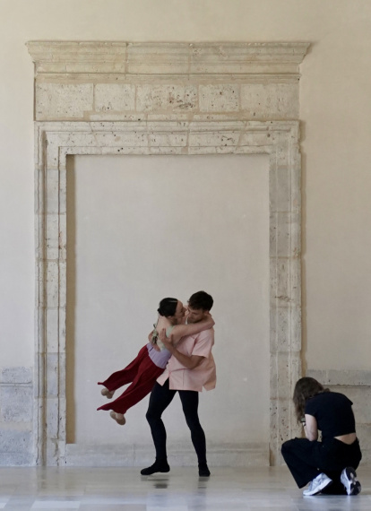 Actuación de Taiat Dansa en el Museo Patio Herreriano con su obra 'Entrée a dos'.
