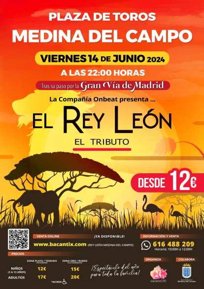 Imagen del cartel del espectáculo de 'El Rey León' que se celebrará en Medina del Campo.