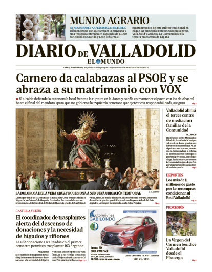 Portada del lunes